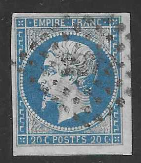 N°14Ah - Empire - 20 c. bleu type I - POSTFS - oblitéré - TB - signé Calves