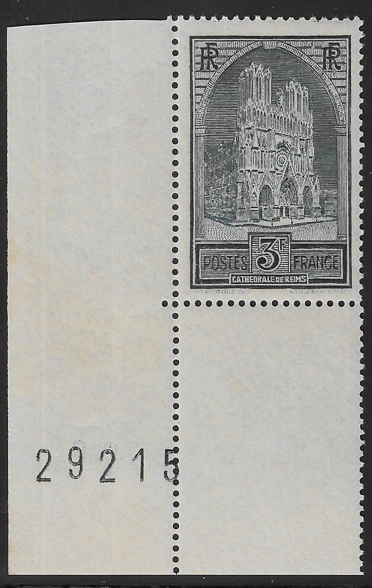 N°YT 259a - Cathédrale de Reims - type II - neuf** - SUP - signé et avec certificat Calves