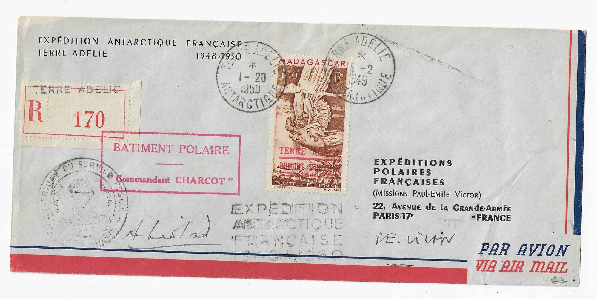 TAAF - Terre Adélie - Le Commandant Charcot - 1949-1950