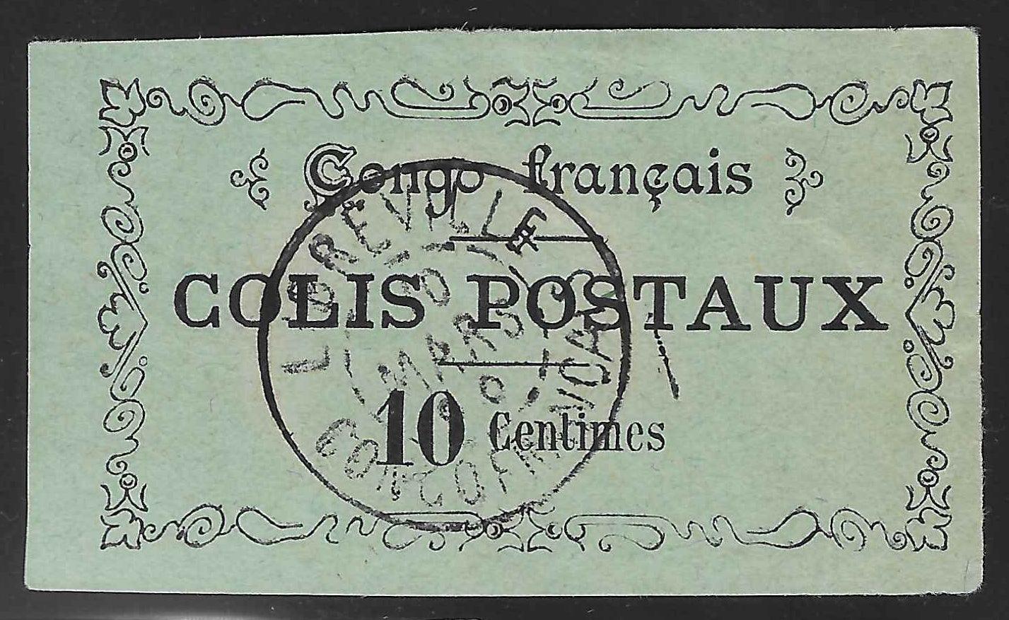 Congo - colis postal n°1 - oblitéré - signé Calves