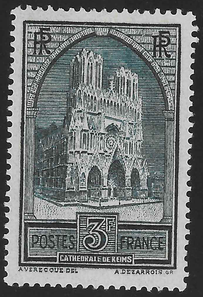 N°YT 259c - Cathédrale de Reims - Type IV - neuf** - SUP - signé Calves