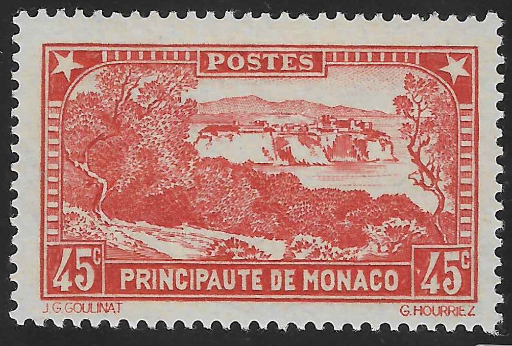 Monaco - n°YT 123a - rouge-brique - neuf** - SUP - signé et avec certificat Calves