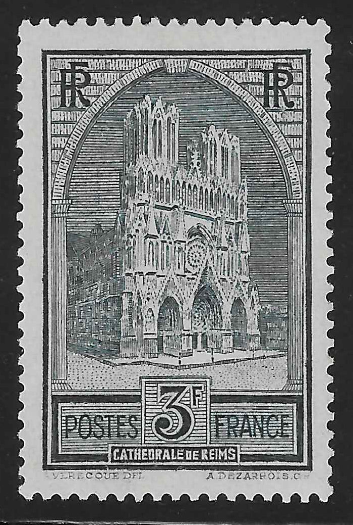 N°YT 259 - Cathédrale de Reims - type I - neuf** - SUP - signé Calves