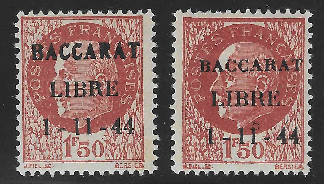 Libération - Baccarat - n°6 - type I et type II - neufs* - TB - signés Calves