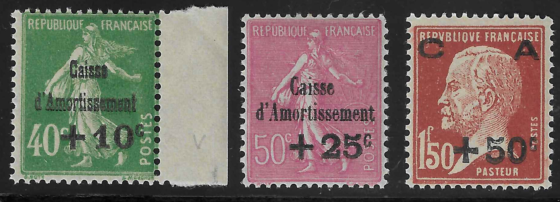 N°YT 253 à 255 - Caisse d'Amortissement - neufs** - SUP - signés Calves