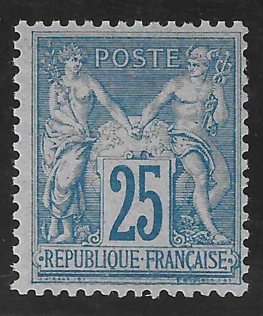 N°78 - Type Sage - 25 c. outremer (II) - neuf* - TB - signé et avec certificat Calves