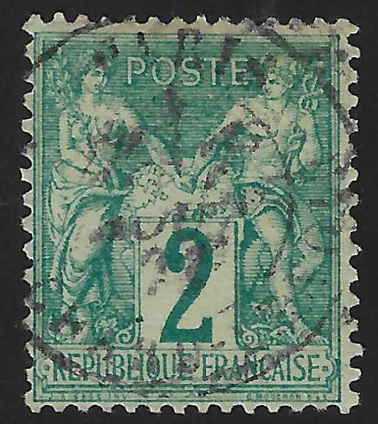 N°62 - Type Sage - 2 c. vert (I) - oblitéré - TB- signé Calves