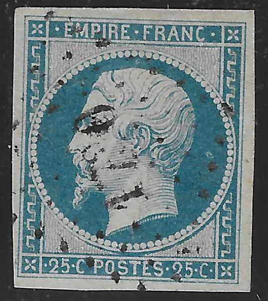 N°15 - Empire - 25 c. bleu - oblitéré - TB - avec certificat Calves