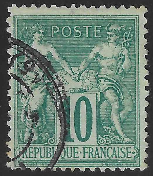 N°76 - Type Sage - 10 c. vert (II) - oblitéré - TB - signé Calves