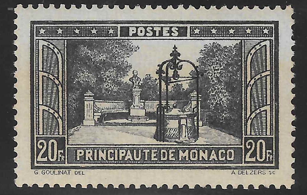 Monaco - n°YT 134 - 20 f. noir - neuf** - SUP - signé et avec certificat Calves