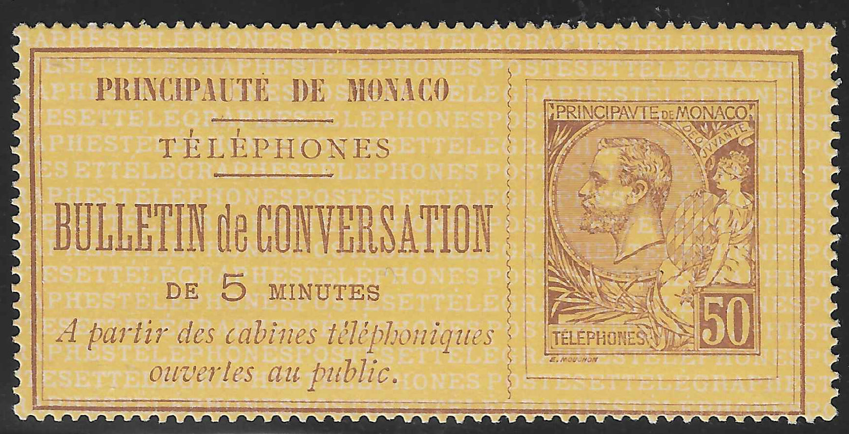 Monaco - timbre-téléphone n°1 - neuf - TB - signé Calves