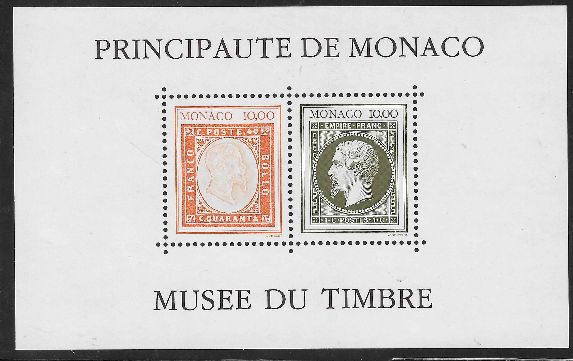 Monaco - bloc n°55A - sans cachet à date - neuf** - SUP - signé et avec certificat Calves